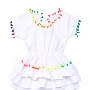 New With Tags: Little Peixoto  Girl's Rainbow Pompom-Trim Cover-Up Dress